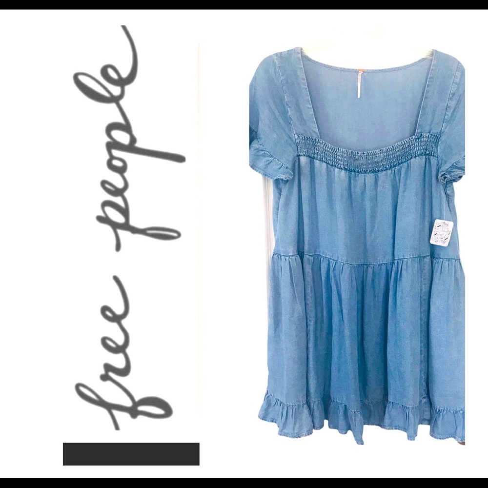 FREE PEOPLE mini jeans dress 👗 - Picture 6 of 6